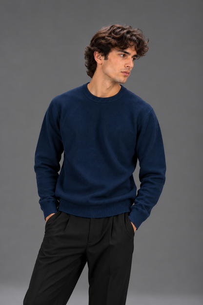 knitted Dark Blue sweater