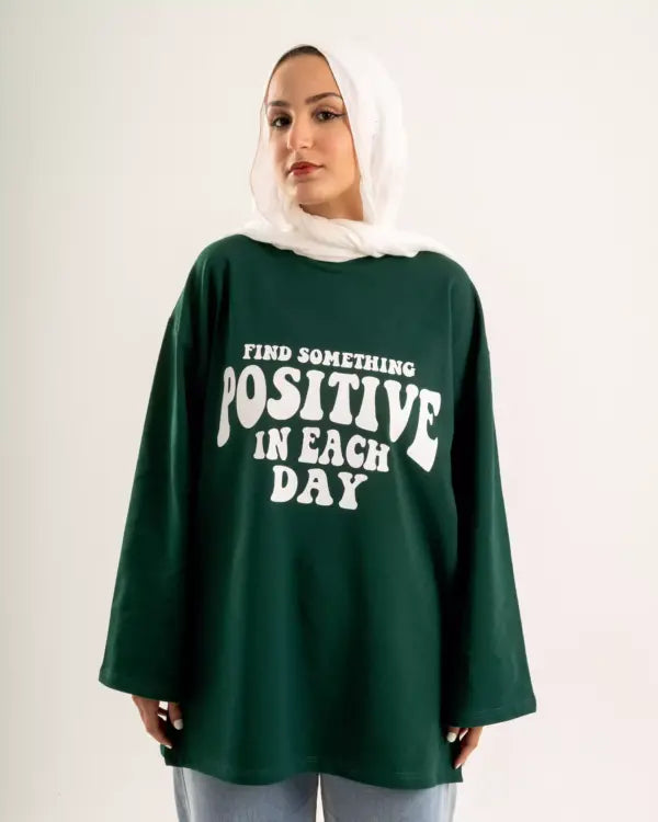 Dark green long sleeves oversized T-shirt Summer milton