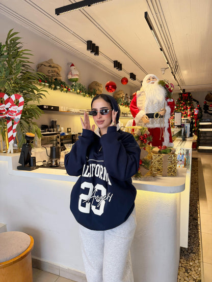Dark Blue sweatshirt with quarter zip