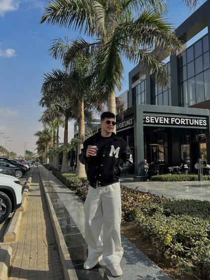 Varsity Jacket - Black/Off White