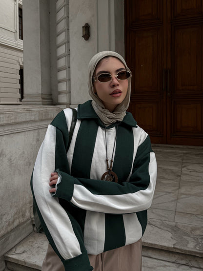 Marble Stripes (Dark green\off white)