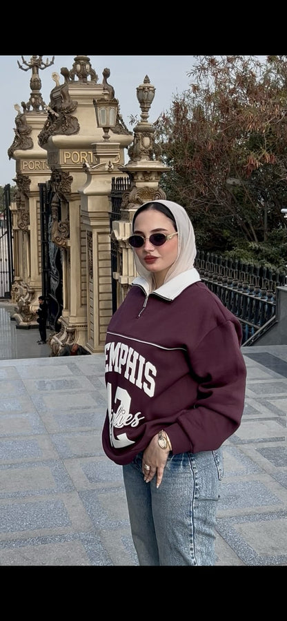 Memphis 12 Varsity Quarter-Zip - Burgundy