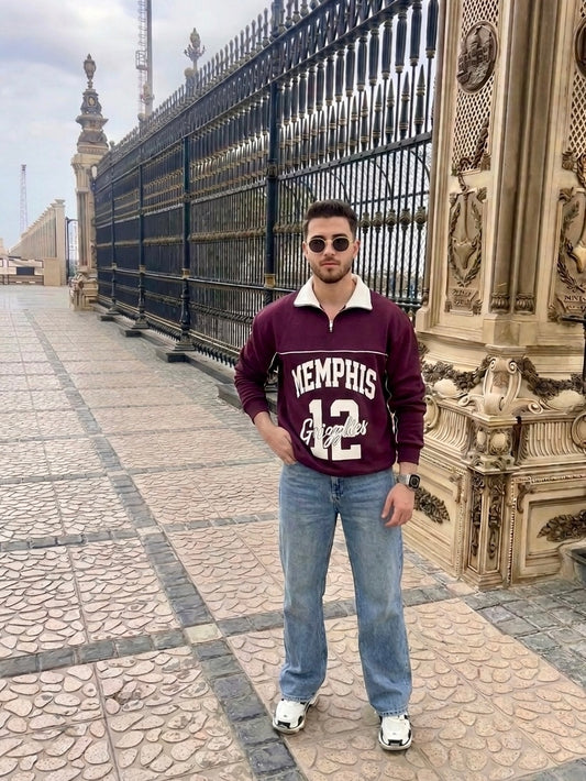 Memphis 12 Varsity Quarter-Zip - Burgundy