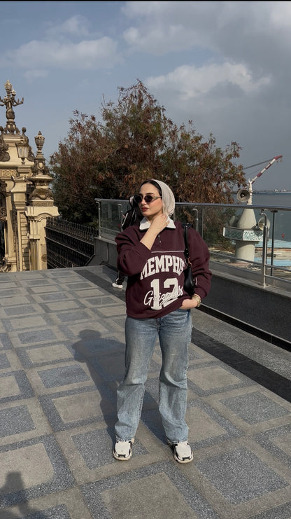 Memphis 12 Varsity Quarter-Zip - Burgundy