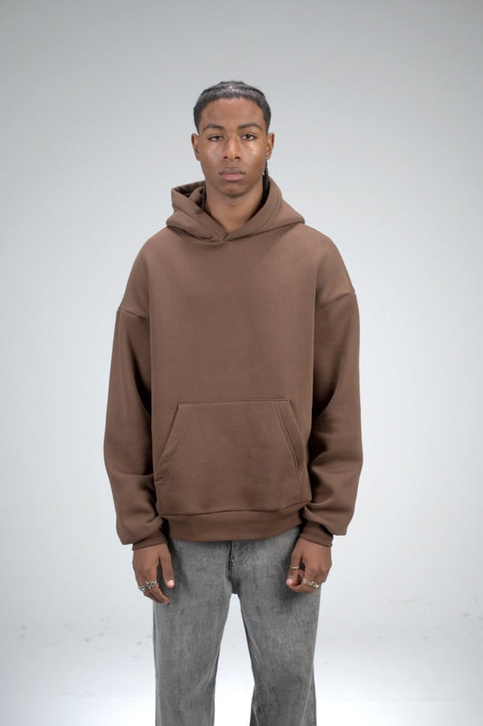 Brown Plain Oversized Hoodie