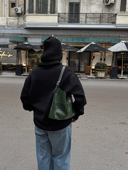 Black “Marble Logo” Oversized Sweatshirt