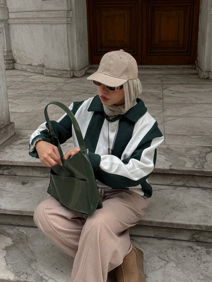 Marble Stripes (Dark green\off white)