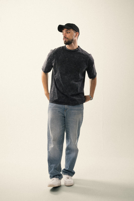 Plain Acid washed grey oversized T-shirt