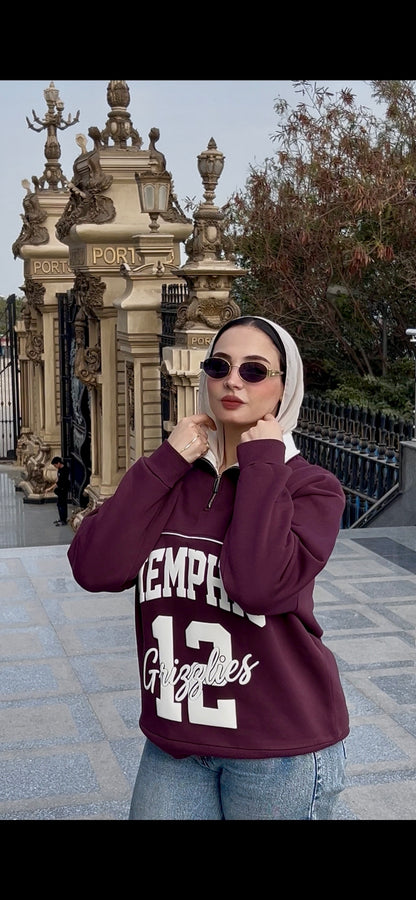 Memphis 12 Varsity Quarter-Zip - Burgundy