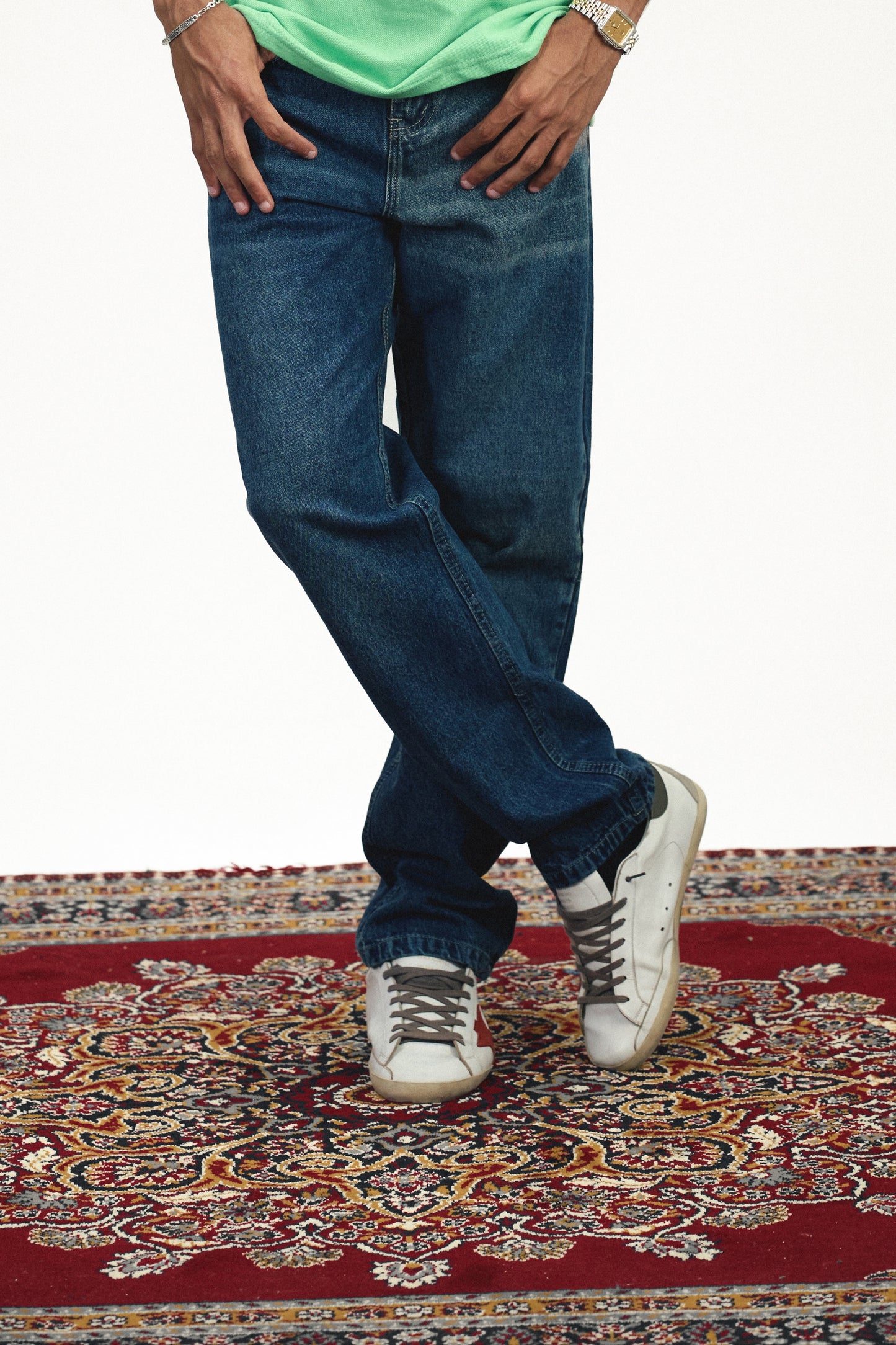 Baggy Denim Jeans - Medium Wash
