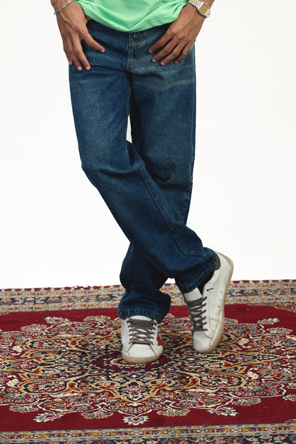 Baggy Denim Jeans - Medium Wash