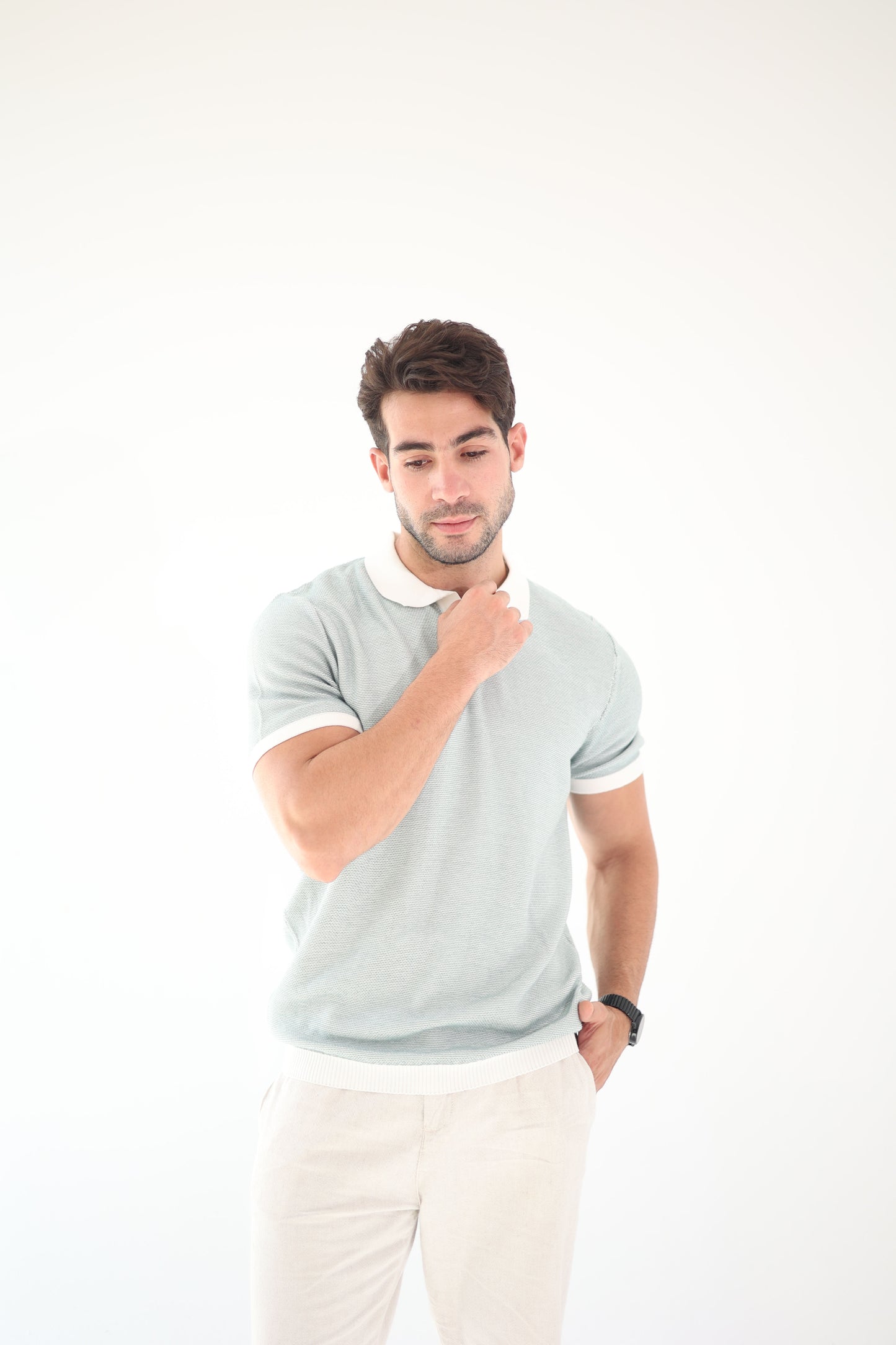 Cool Mint Knitted Polo