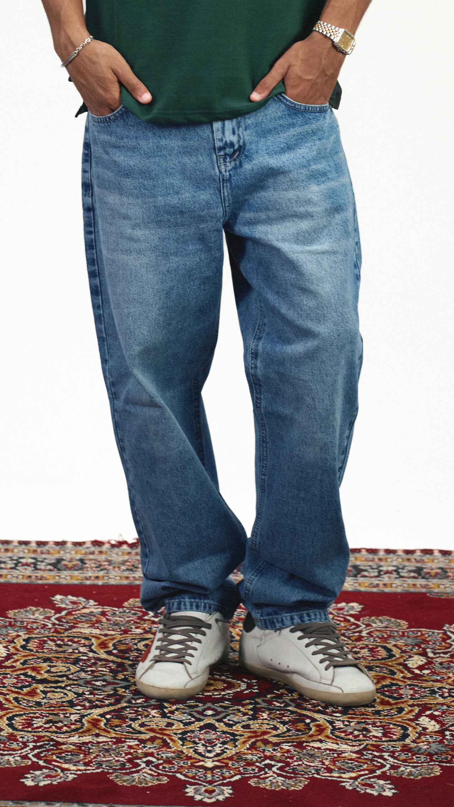 Baggy Denim Jeans - Ice Blue