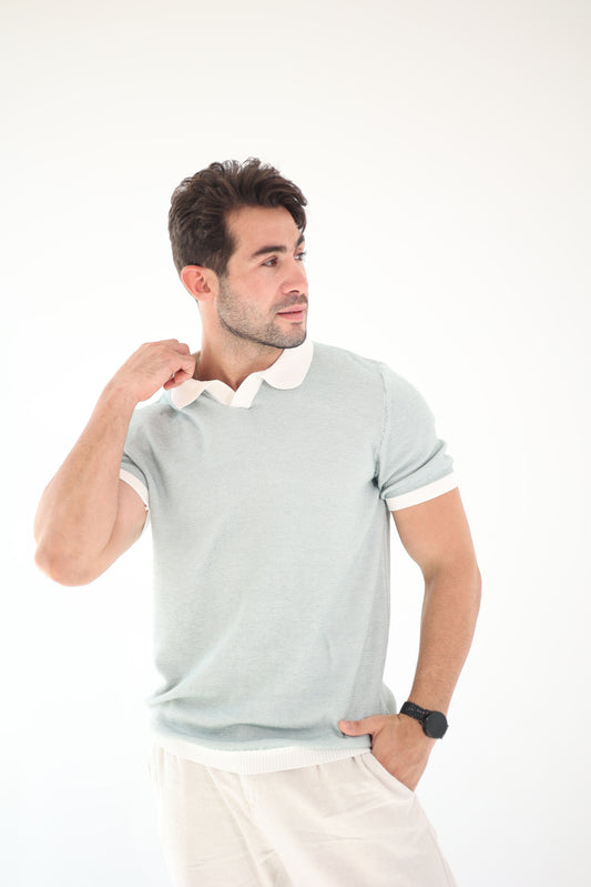 Cool Mint Knitted Polo