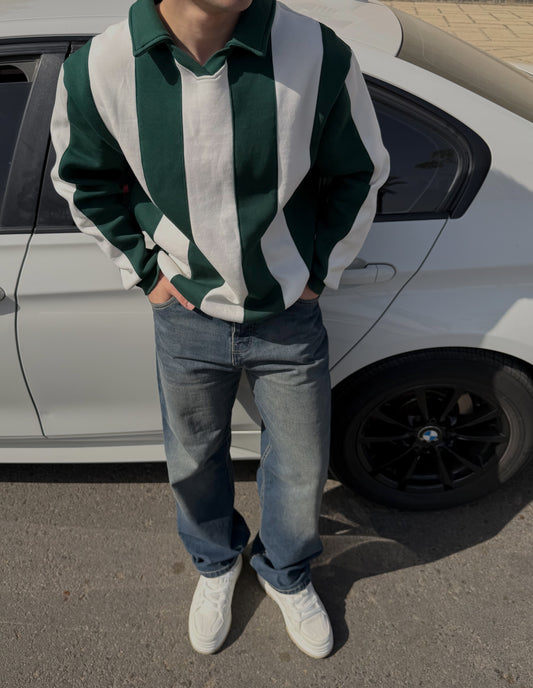 Marble Stripes (Dark green\off white)