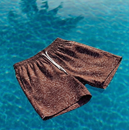 Marble Abstract Wavy Shorts - Rose Gold {pre-order}