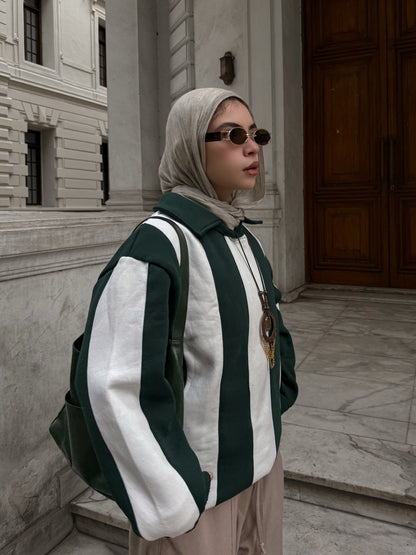 Marble Stripes (Dark green\off white)